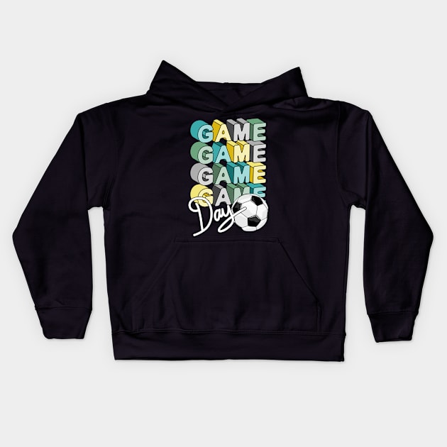 Soccer Game Day Artwork Kids Hoodie by Designoholic